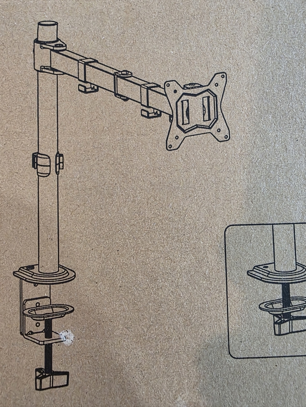 Computer Single Monitor Desk Mount Arm for 13-32 Inch Screen 2291T Huanuo